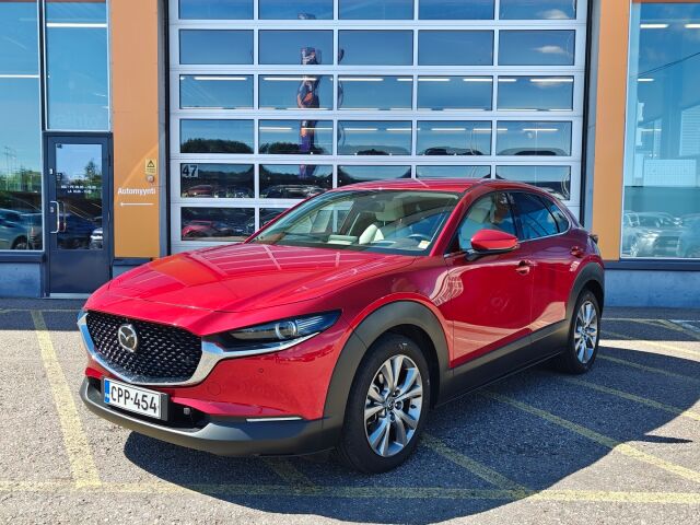 Mazda CX-30 2021 2,0 (186hv) M Hybrid Skyactiv-X Luxury AT White Leather / Suomiauto / 1.om / ACC / BLIS / HUD / 360° / Bose / Nahat