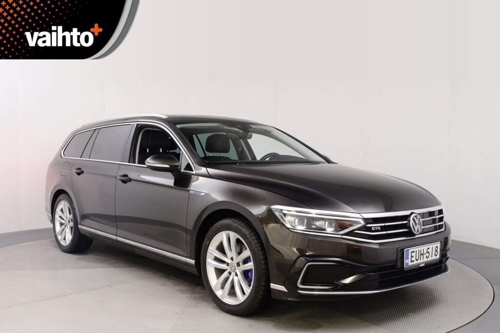 Volkswagen Passat 2020 Variant GTE Plug-In Hybrid 160 kW DSG-automaatti / Adaptiivinen vakionopeussäädin/ Tehdaskoukku/ Webasto/ Nahkat/ Akku 13 kwh