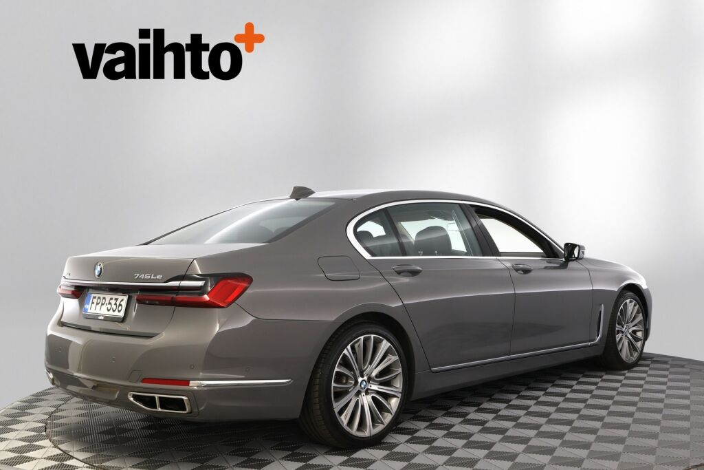 BMW 745 2019 G12 Sedan 745Le A xDrive H&K / HUD / Laser / Ilma-alusta / ACC / 4-pyöräohj. / Soft Close / Kattoluukku / 360 /  Comfort-istuimet- Muisti, Hieronta, Ilmastointi