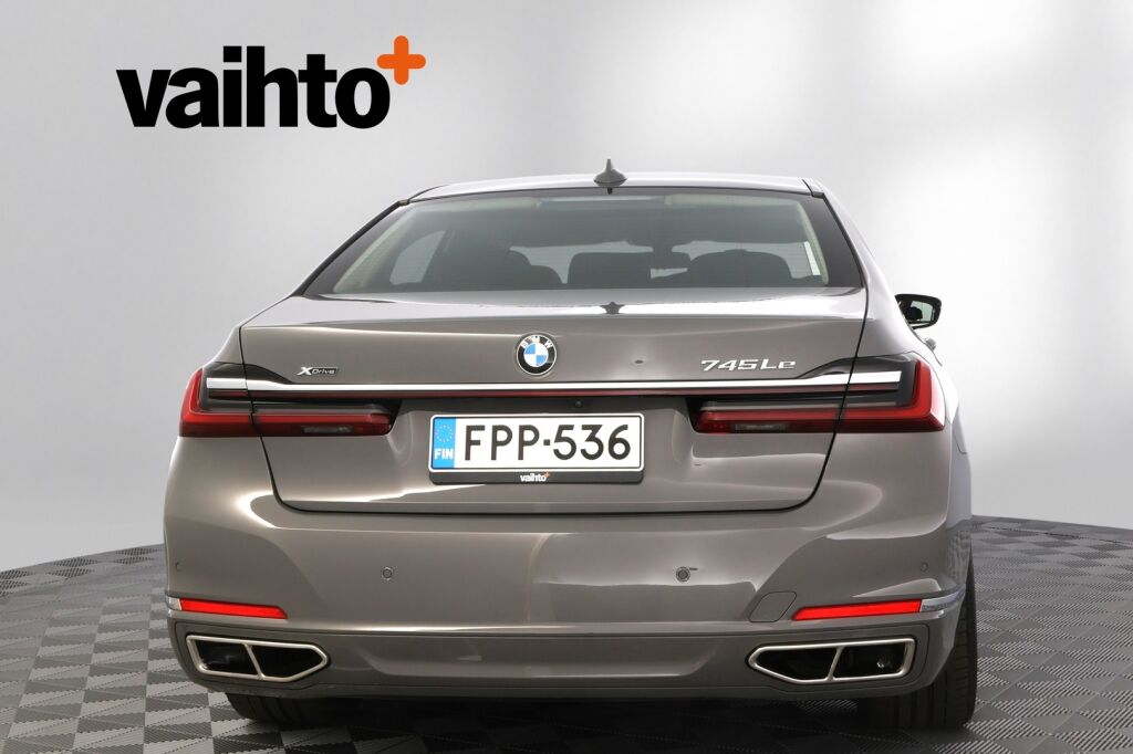 BMW 745 2019 G12 Sedan 745Le A xDrive H&K / HUD / Laser / Ilma-alusta / ACC / 4-pyöräohj. / Soft Close / Kattoluukku / 360 /  Comfort-istuimet- Muisti, Hieronta, Ilmastointi