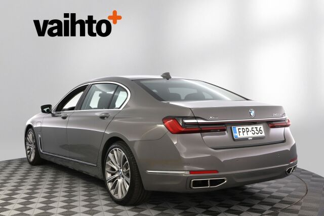 BMW 745 2019 G12 Sedan 745Le A xDrive H&K / HUD / Laser / Ilma-alusta / ACC / 4-pyöräohj. / Soft Close / Kattoluukku / 360 /  Comfort-istuimet- Muisti, Hieronta, Ilmastointi