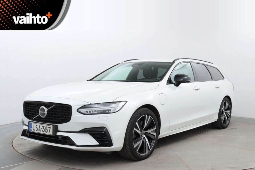 Volvo V90 2023 T6 AWD Long Range Plus Dark / 1-Om. Suomiauto / Merkkihuollettu / Pilot Assist / Harman Kardon / Muistipenkit / Nahkaverhoilu / Sähk. Koukku