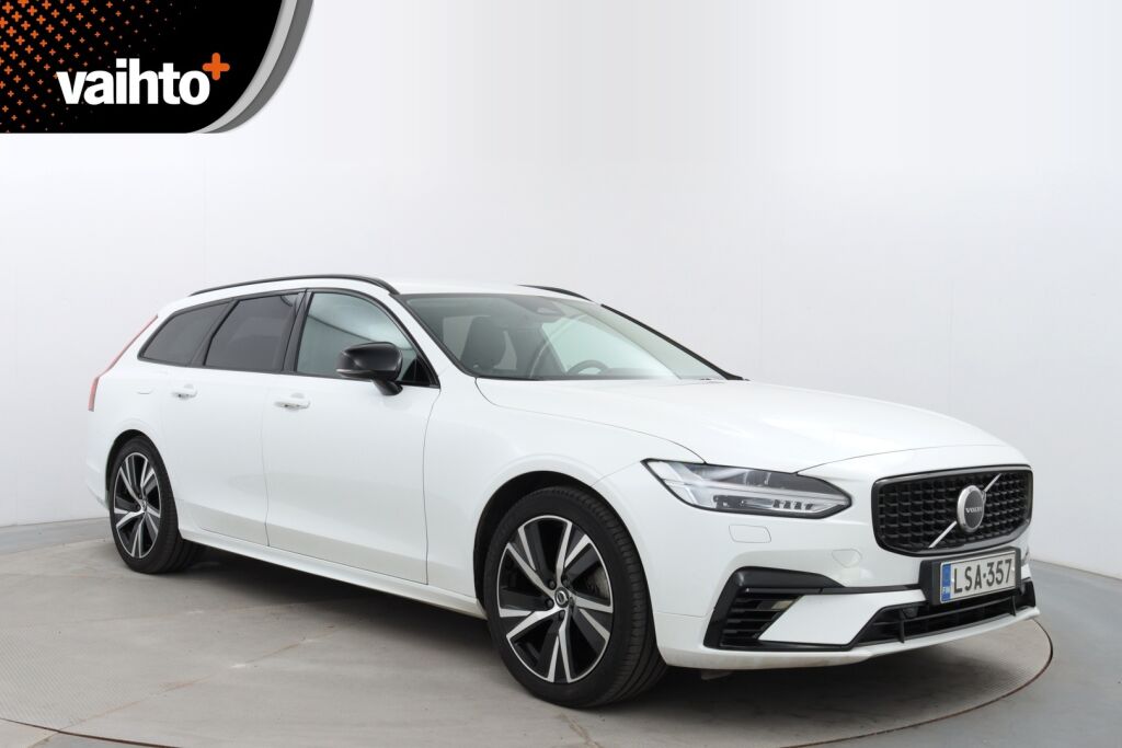 Volvo V90 2023 T6 AWD Long Range Plus Dark / 1-Om. Suomiauto / Merkkihuollettu / Pilot Assist / Harman Kardon / Muistipenkit / Nahkaverhoilu / Sähk. Koukku