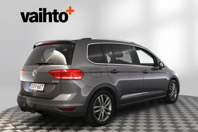 Volkswagen Touran 2016 Highline 2,0 TDI 110 kW (150 hv) DSG-automaatti / 7-Paikkainen/ Panoraama/ Adaptiivinen vakionopeussäädin/ Kamera