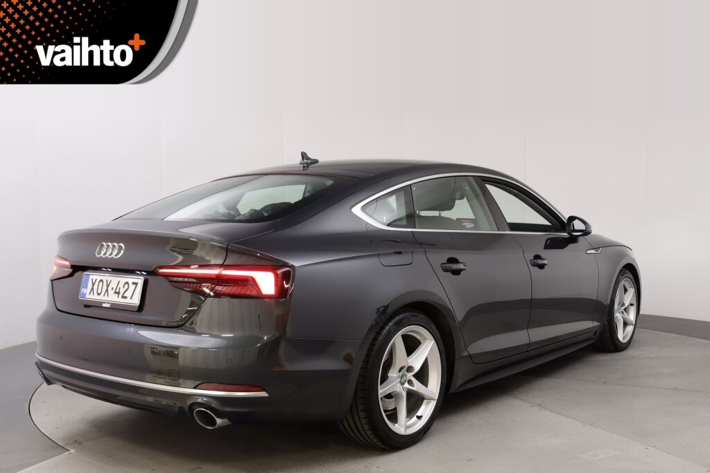 Audi A5 2018 Sportback Business Sport Comfort Edition 2,0 TFSI 140 kW S tronic MHEV / Webasto / Merkkihuoltohistoria / Koukku / Led valot /