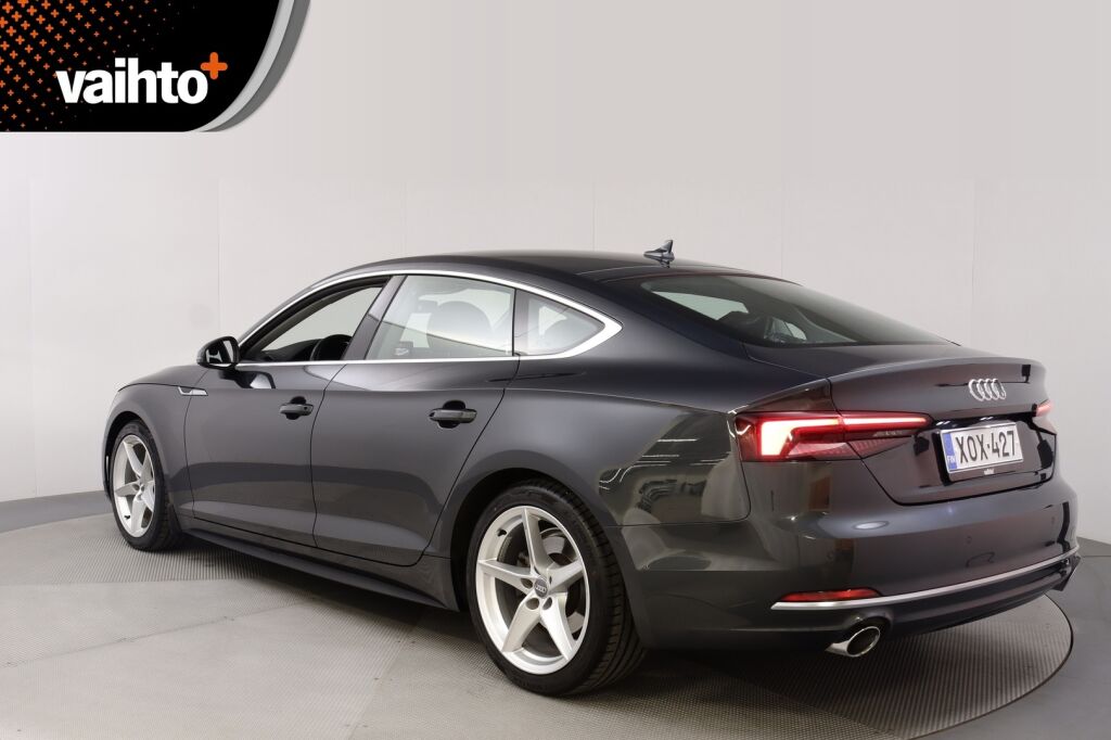 Audi A5 2018 Sportback Business Sport Comfort Edition 2,0 TFSI 140 kW S tronic MHEV / Webasto / Merkkihuoltohistoria / Koukku / Led valot /