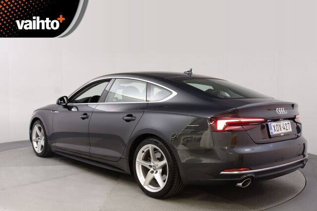 Audi A5 2018 Sportback Business Sport Comfort Edition 2,0 TFSI 140 kW S tronic MHEV / Webasto / Merkkihuoltohistoria / Koukku / Led valot /