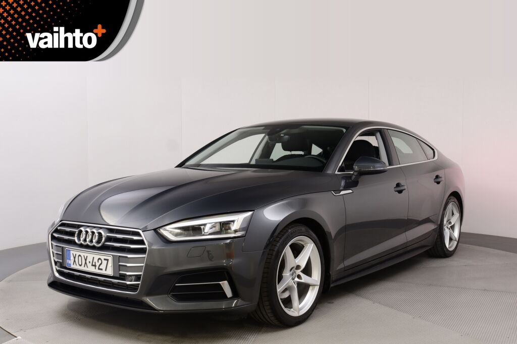 Audi A5 2018 Sportback Business Sport Comfort Edition 2,0 TFSI 140 kW S tronic MHEV / Webasto / Merkkihuoltohistoria / Koukku / Led valot /
