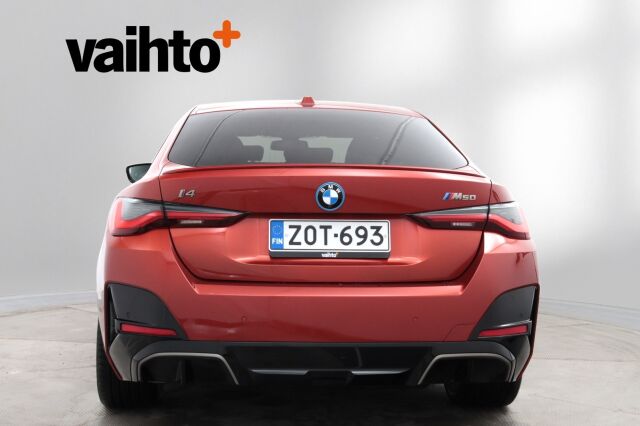BMW I4 M50 2023 Charged Plus / Suomiauto / ACC / 360° / HUD / Laser / Koukku / Nahkaverhoilu